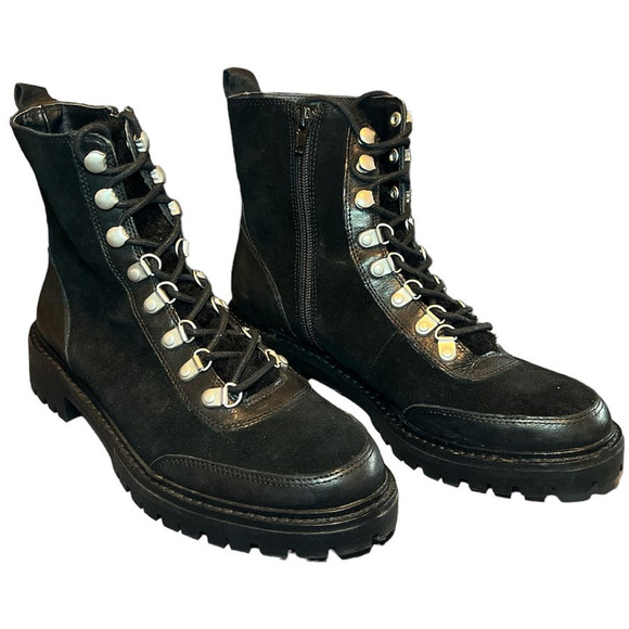 Lucky Brand Shoes - Lucky Brand Ilianna Black Suede Combat Hiker Boots Size 7